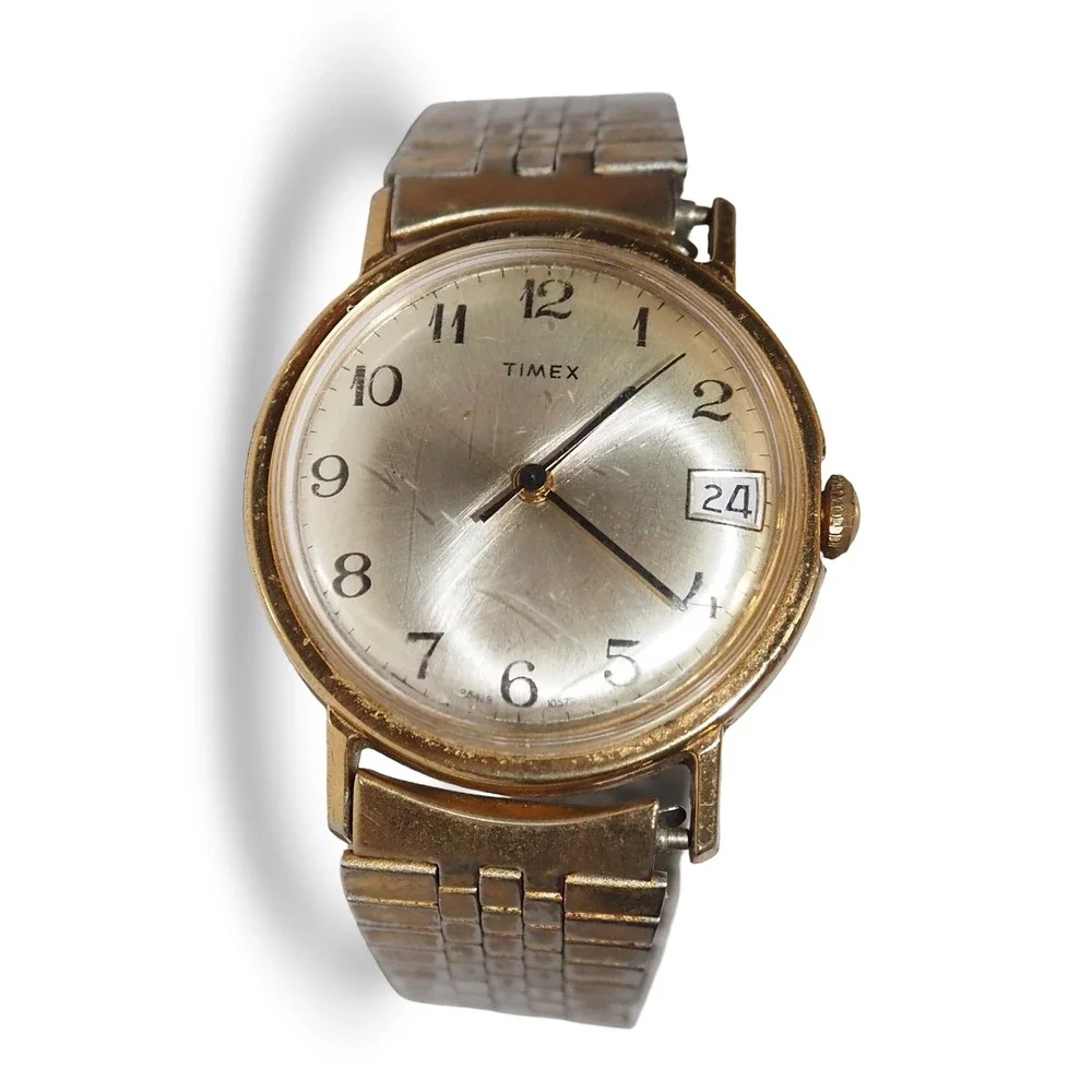 Vintage 1979 Timex Mercury 25429 10579 Men's Manual Wind Date Watch 34mm